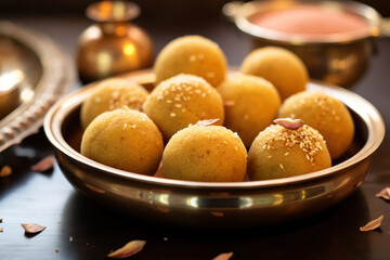 Besan ladoo are delicious sweet balls made with gram flour, sugar, ghee cardamoms