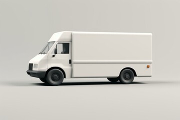 Mockup of a white delivery truck. Generative AI