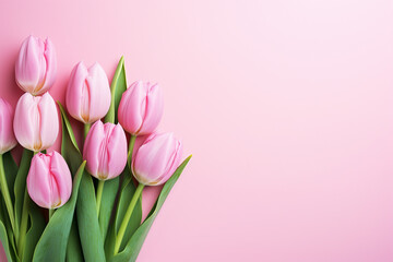 bouquet of pink tulips generative ai