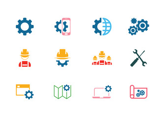 Gear icon, tools icon, building work icon