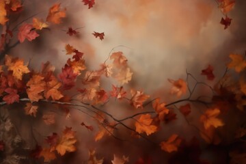 Beautiful blurred autumn background. Colorful foliage in the park.