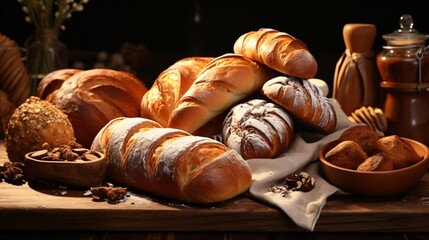 bread and buns - fresh baked products made of grain