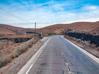 main road in direction Cusco near Arequipa at Altiplano region