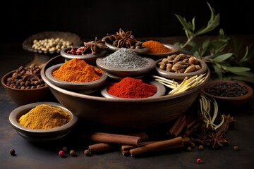 Herb-Spice Wonderland Explore the Spectrum of Flavor in a Colorful Mix for Dishes!