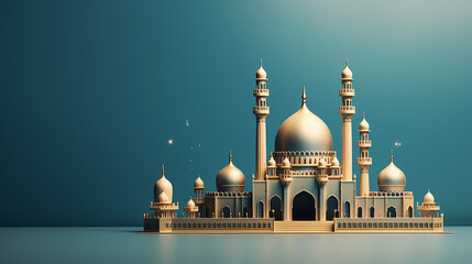 Free photo 3d render illustration of a mosque design - obrazy, fototapety, plakaty