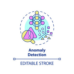 2D editable multicolor icon anomaly detection concept, simple isolated vector, predictive maintenance thin line illustration.