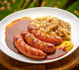 sausages on a plate
