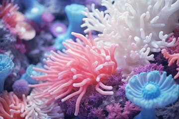 Fototapeta na wymiar Coral reef background, pastel