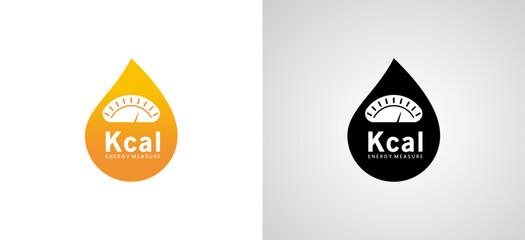 Kcal symbol logo for fat burning design food product symbol with measuring icon - obrazy, fototapety, plakaty