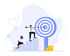 Profit Target concept illustration. Suitable for web landing page, ui, mobile app, editorial design, flyer, banner, and other related occasion.