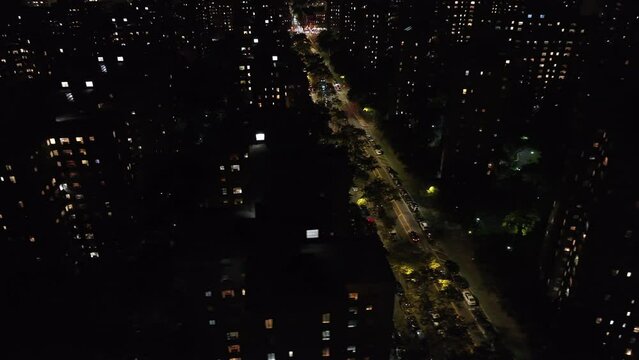 Aerial Shot of a nondescript New York City street