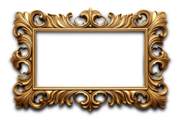 Vintage beautiful golden frame. Generative AI