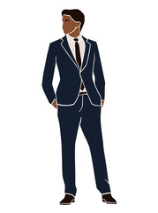 Abstract professional businessman illustration. Vector illustration.