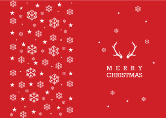 Red Christmas background with snowflakes, Postcard Christmas 