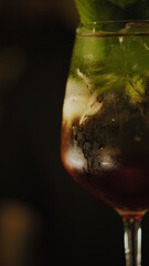 Refreshing mint cocktail on the bar