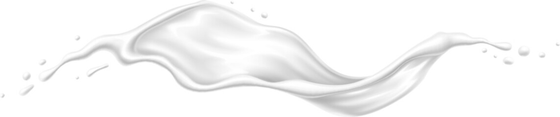 White milk cream or yogurt wave flow splash. Velvety creamy jet cascades in a luscious, captivating wave, creating a deliciously tempting. Isolated realistic 3d vector burst of pure indulgence © Buch&Bee