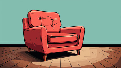 Drawing of an easy chair on a plain background vector, Generative AI