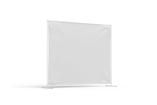 Large Backdrop Wall Banner Mockup Blank Empty Image Isolated on White Background 3D Illustration
