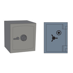 Bank safe vault door opening motion sequence animation. Metal steel round gate close, slightly ajar and open,safe vault finance bank line icon