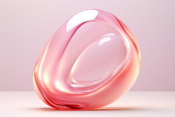 Abstract pink bubble art in translucent glass.