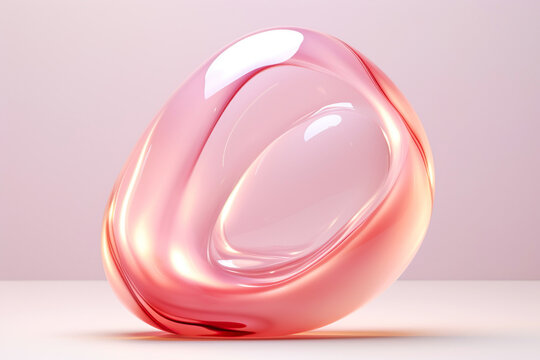Abstract pink bubble art in translucent glass.