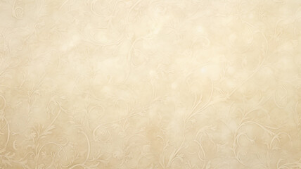 soft pastel color beige background parchment with a thin barely noticeable floral ornament, wallpaper copy space, vintage design