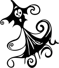 Spooky Halloween illustrations in black, vector representation of Halloween festival