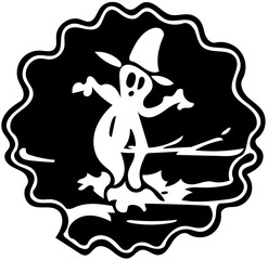 Spooky Halloween illustrations in black, vector representation of Halloween festival