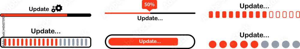 Poster update bar. loading or updating files. installation new software, operating system. loading or insta