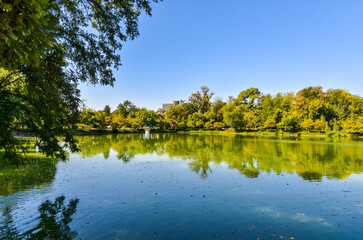 Japanese Garden lake scenic view (Tashkent, Uzbekistan) 