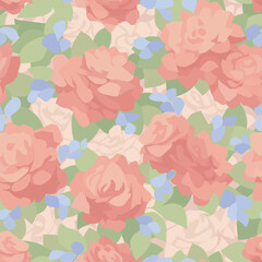 Seamless repeating pattern of roses