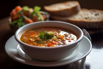 Bowl of soup with vegetables