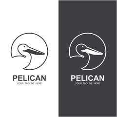Obraz premium pelican bird logo vector icon illustration design