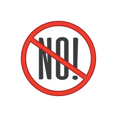 Vector prohibition sign.