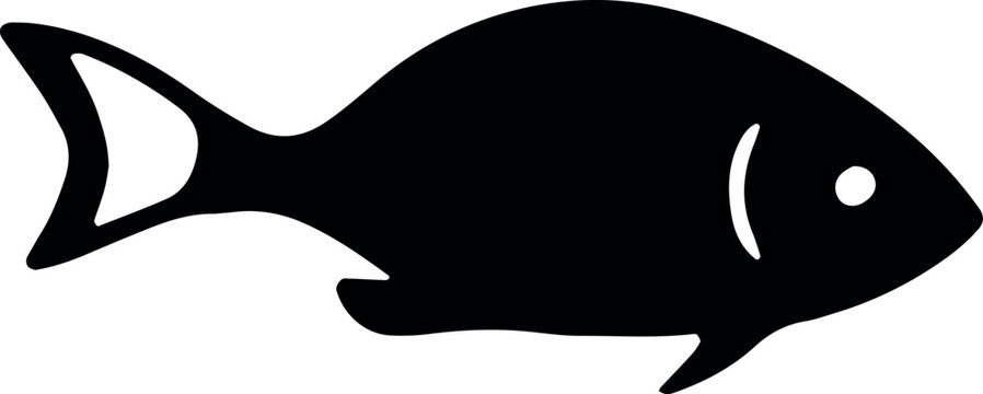 recommend clip art: Fish silhouette swimming gracefully in the vast open ocean, its elegant form defined against a transparent background. Generative AI 