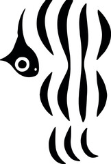 Naklejka premium Simple fish silhouette swimming on a transparent background, capturing the graceful and elegant movement of aquatic life. Generative AI 
