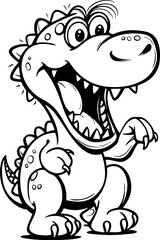 Happy dinosaur in a cartoon style, spreading joy with its big smile and colorful appearance. Generative AI 