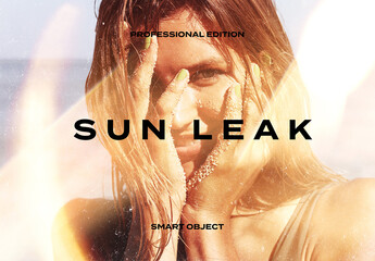 Sun Light Burst Leak Burn Photo Effect Mockup Template Texture Overlay Print