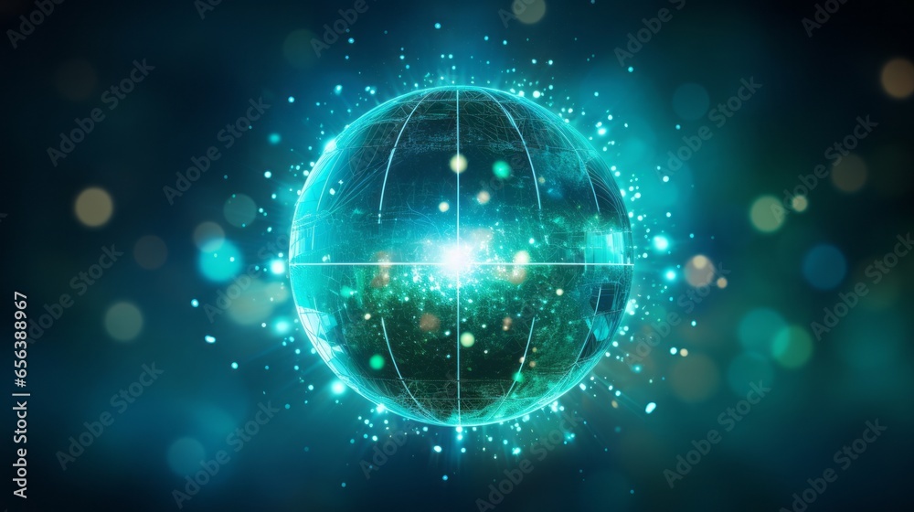 Wall mural smart network and connection technology concept