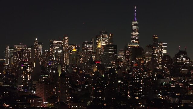 Aerial Shot - World Trade Center - Night