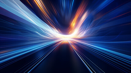 motion graphics movement blur tunnel corridor abstract view modern traffic information transport - obrazy, fototapety, plakaty