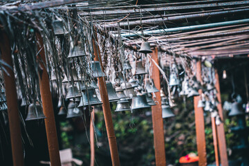 Bells in a Hindu temple in India, Shot on 02.12.2020, Kodagu, Karnataka, India