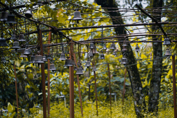 Bells in a Hindu temple in India, Shot on 02.12.2020, Kodagu, Karnataka, India