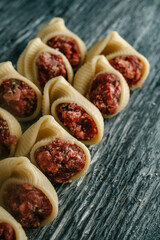 stuffed galets pasta typical of Catalonia, Spain