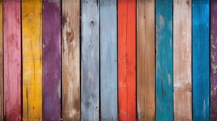Colorful texture of a wooden fence
