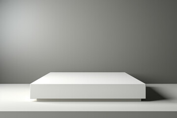 White podium with minimal background for product presentation rendered in 3D 