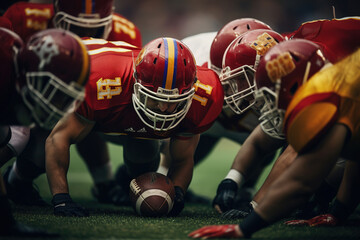 American football players in game.