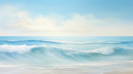 Fototapeta premium waves on the beach. Generative AI