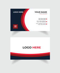 SimpleBusiness CardTemplate vector design  red and blue