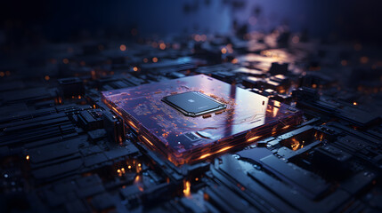 A sci-fi installations chip in the style of technology